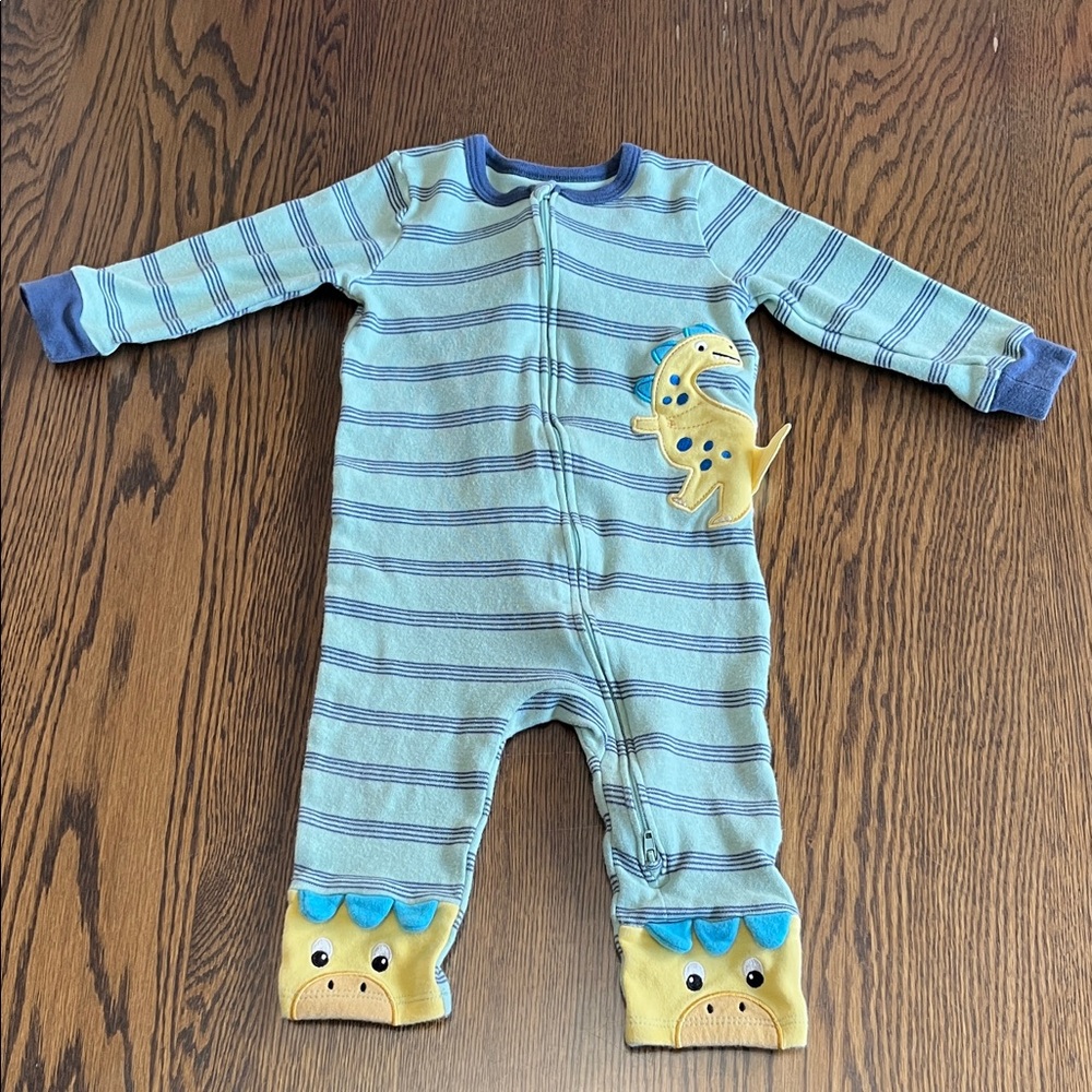 Koala Kids Striped Dinosaur Footie